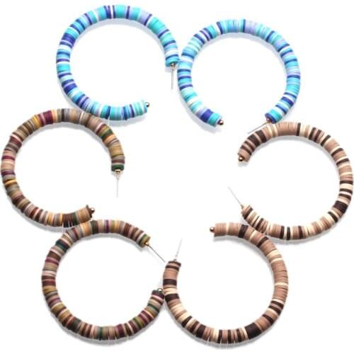 Mix Color 6mm Polymer Clay Heishi Beads Earings Women Girl New Fashion Hot Blue Brown African Discs Beads Sweet Cute Jewelry Her
