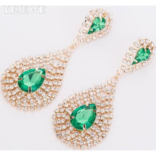 YFJEWE Cubic Zirconia Drop Earrings with Tiny CZ Luxury Bridal Wedding Earrings for Women Rhodium Plated Wholesale