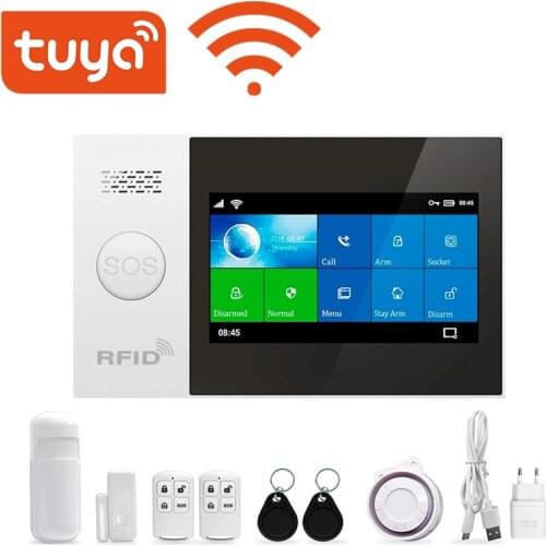 Tuya Smart Wireless Home WIFI GSM GPRS Burglar Home Security With Motion Detector Sensor Burglar Alarm System Smart LIfe APP
