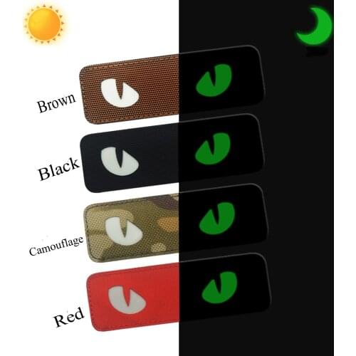 Creatrill PVC Tactical Cat Eye Patch Reflective IR Patch Military Patch Rubber Biker Fastener Glow In Dark Badges