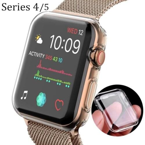 Ultra-thin Soft Slim Case Cover for Apple Watch 5 TPU 40MM 44MM Series 4 All-around Protect Transparent for iWatch Accessories