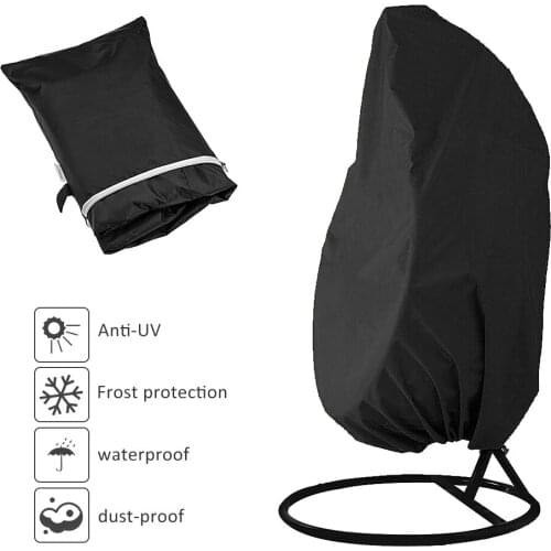 Waterproof Patio Chair Cover Protective Case Outdoor Hanging Egg Chair Cover Swing Chair Dust Cover Protector with Zipper