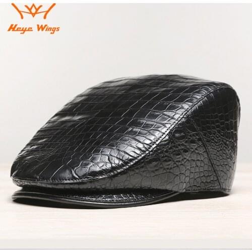 High quality crocodile skin classic beret mens luxury fashion hat