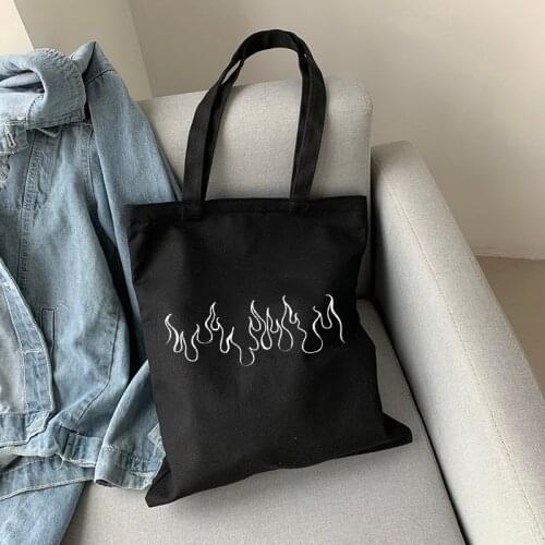 Japanese dark shopper bag Gothic Waves y2k canvas bag fun cartoon large capacity Ulzzang women bag Harajuku women shoulder bags