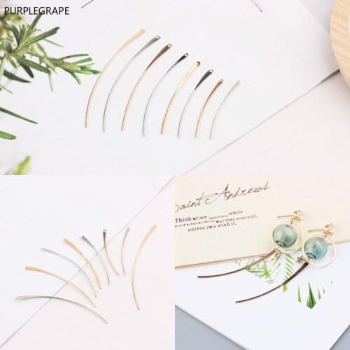 PURPLEGRAPE DIY ear jewelry accessories copper curved strip slender pendant clip rings hook material 10pieces
