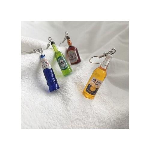 2021 Cute Simulation Mini Wine Bottle Earrings Sliver Ear Clip Creative Fun Wine Bottle Earrings Accessories For Girls Women