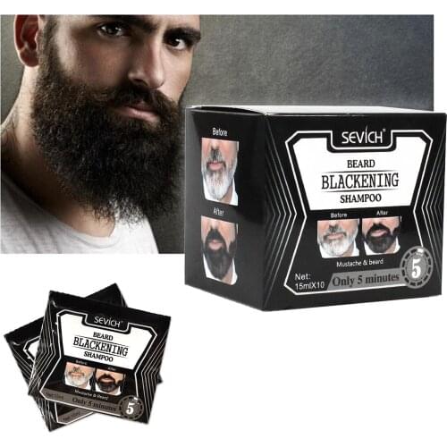 Darkening Dye Shampoo Gradually Colors Mustache Beard 5 minutes Easy Quick Beard Hair Color Hair Wax Color