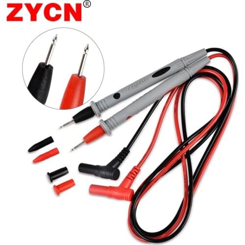 1 Pair Universal Probe Test Leads Pin Digital Multimeter Replaceable Needle Tip Probe Pen Cable Feeler Wire Soft-silicone-Wire