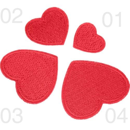 1Pcs Four Size Love Heart Embroidery Patch For Clothing Cute Motif Iron On Patches DIY Badge Garment Decoration