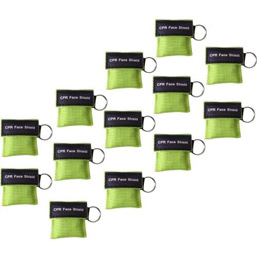 100pcs Outdoor Portable CPR First Aid face sheld Check Valve Mini Keychain Plastic Box First Aid Kit