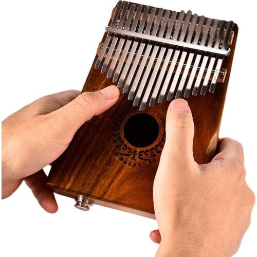 17 Keys EQ kalimba Acacia Thumb Piano Link Speaker Electric Pickup with Bag Cable