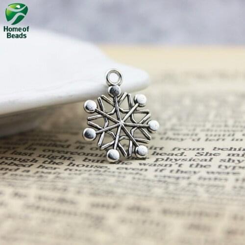 2020 Small Snowflake DIY Silver Color Alloy Small Pendants (50 Pieces/pack) ZA1168