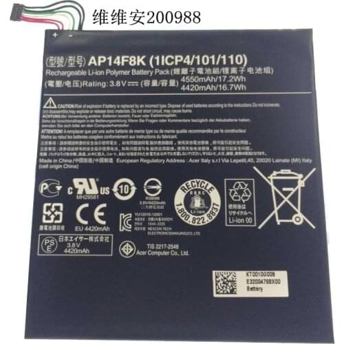 ALLCCX battery Tablet PC battery AP14F8K for Acer Iconia Tab A1-850 B1-810 B1-820 W1-810 with good quality