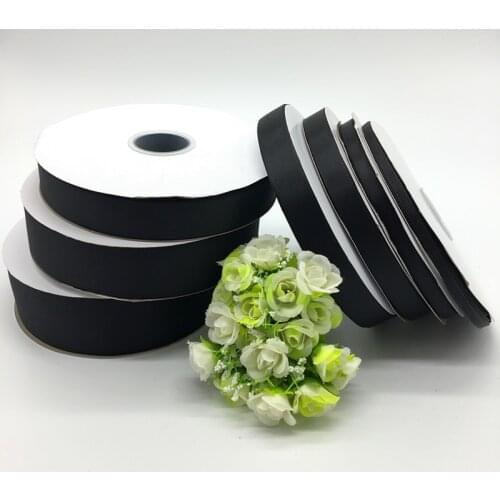 5Yards Black 6mm 10mm 15mm 20mm 25mm 38mm 50mm Wide Monochrome Grosgrain Ribbon Hair Bows Wedding DIY Crafts