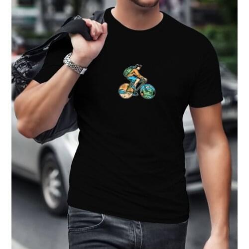 BK Gift Bicycle Süren Man Design Black T-Shirt-1