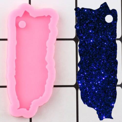 Shiny USA Puerto Rico State Map Silicone Mold DIY Keychain Jewelry Epoxy Resin Molds Polymer Clay Pendant Handmade Charms Mould