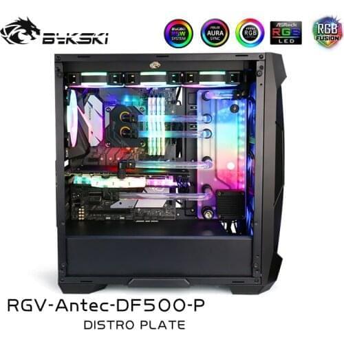 Bykski RGV-Antec-DF500-P, Waterway Boards For Antec DF500 Case, For Intel CPU Water Block & Single GPU Building