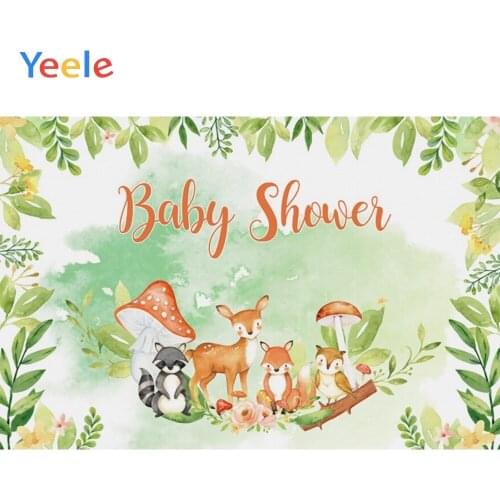 Baby Birthday Kids Shower Cute Animals Deer Squirrel Photography Backdrops Personalized Photographic Background For Photo Studio