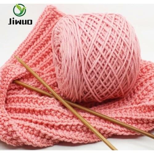 Jiwuo 8 Strands 200g of Lovers Cotton Handmade Scarf Thread DIY Hand-Knitting Ball Thick Woolen Cotton Yarn Sweater Coat Line