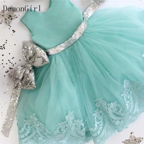 Custom Baby Girls Dresses Knee Length Little Princess First Birthday Party Gowns Headbow