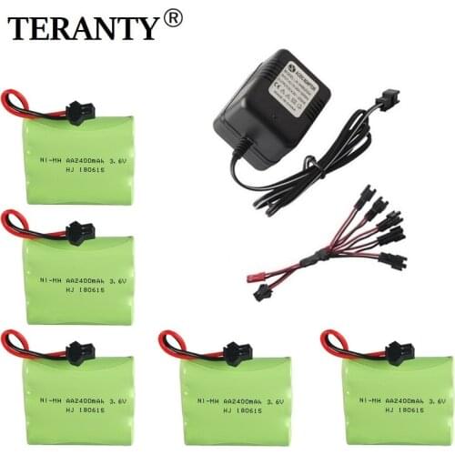 M Model ) Ni-MH 3.6V 2400mah Battery + 3.6v Charger For Rc toy Car Tank Train Robot Boat Gun AA 3.6v Rechargeable Battery Pack