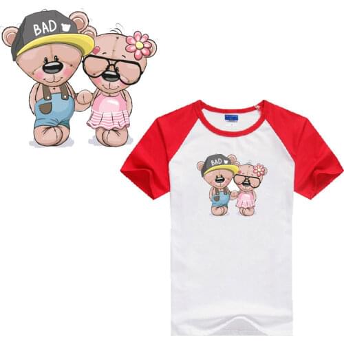 Cartoon cute Animal Clothing Stickers Iron On Patches Diy Heat Transfers Patch For Clothes T-shirt Appliques Decoration