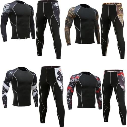 Mens Long Underwear Thermal Underwear Men Workout Clothes Sports Compression Underwear Running Clothes Rash Guard Men MMA