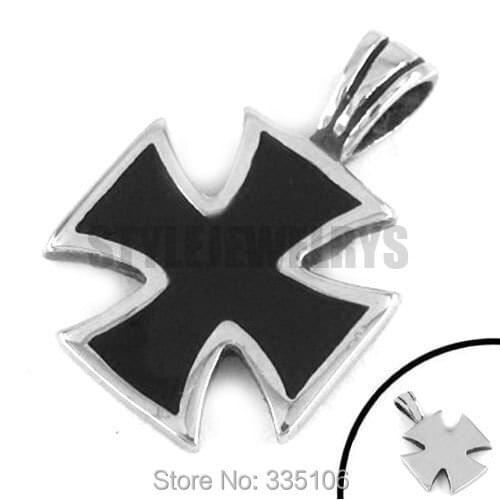 Wholesale German Army Iron Cross Pendant Stainless Steel Jewelry Classic Small Cross Motor Biker Mens Womens Pendant SWP0121A