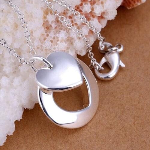 Necklace silver plated trendy jewelry pendant necklaces loverss 18 inches jewelry wholesale free shipping fxyt LP015