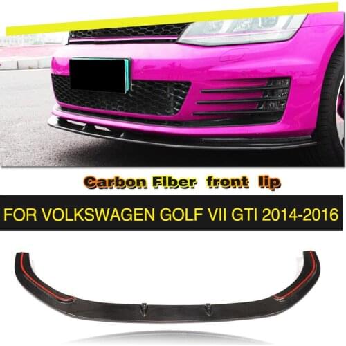 Carbon Fiber Front Bumper Lip Spoiler Splitters for VW Golf 7 VII MK7 GTI Bumper 2014 2015 2016 2017 2018
