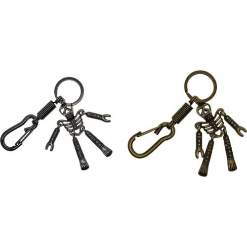Skeleton Pendant Spring Coil Snap Hook Carabiner Keychains Keyring