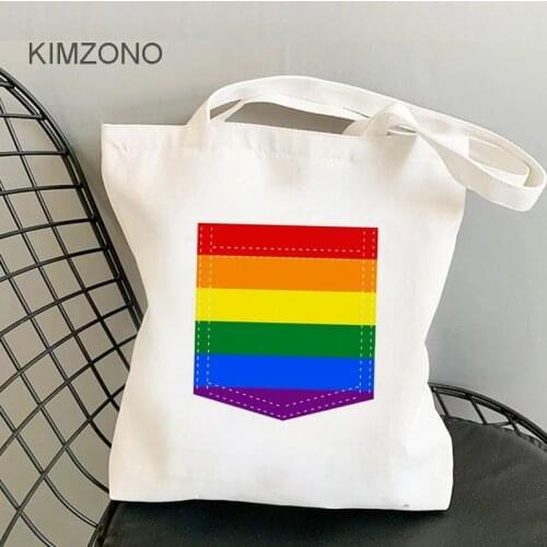 Lgbt shopping bag reusable eco shopper jute bag grocery bag fabric jute boodschappentas string grab