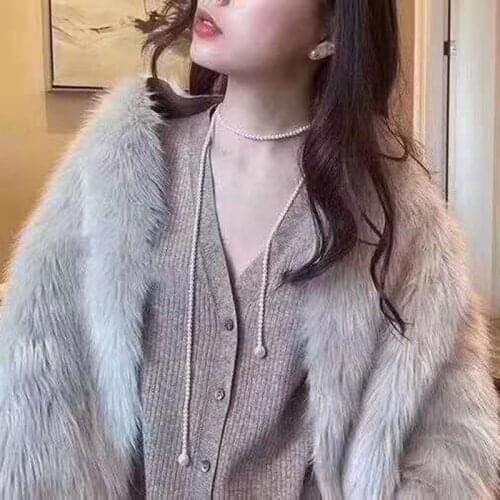 Wedding White Near Round Real Freshwater Natural Long Pearl Necklace For Women Anniversary Gift