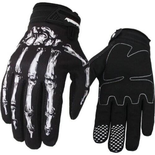 Unisex Women Men Motorcycle Cycling Gloves Skull Skeleton Goth Racing Full Finger Gloves