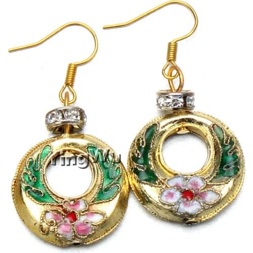 Yingwu 2019 Vintage Fine Jewelry Gold Color Tibet Carved Flower Drop Dangle Earrings For Women Female Girls