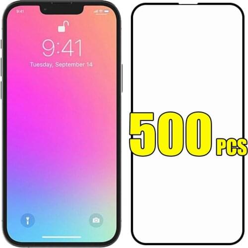 500pcs Tempered Glass Full Coverage Cover Curved Screen Protector Film Guard For iPhone 12 Mini 11 Pro Max XS XR X 8 7 6 Plus SE