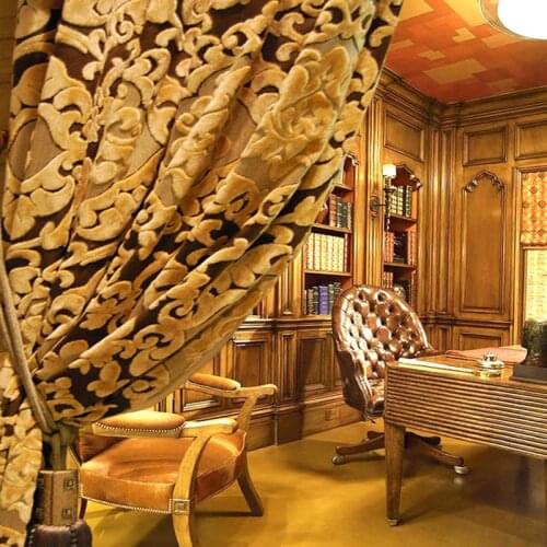 Curtains Gold quality Gold color luxury 3D velvet curtain Living Room Curtains christmas Wedding door drapes Golden door curtain