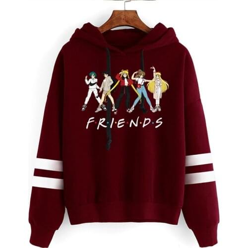 Fashion Friends Tv Show Anime Harajuku Vintage Hoodie Women Ullzang Streetwear Funny Cartoon Sweatshirt 90s Graphic Hoody Female