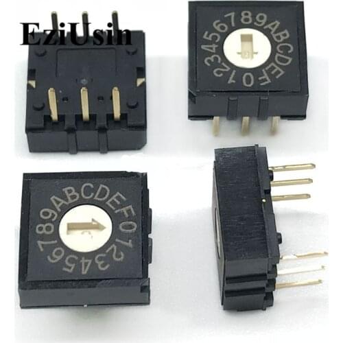 0-F 16 Rotary Coding Knob Switch DIP 6pins no Shank 3:3 PCB Switching RH3AF-16R-V-B 6p