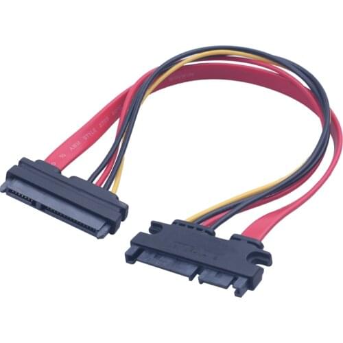 10pcs/lot SATA III 22-pin (7+15) Male to Female Pin SATA Data Power Combo Extension Cable
