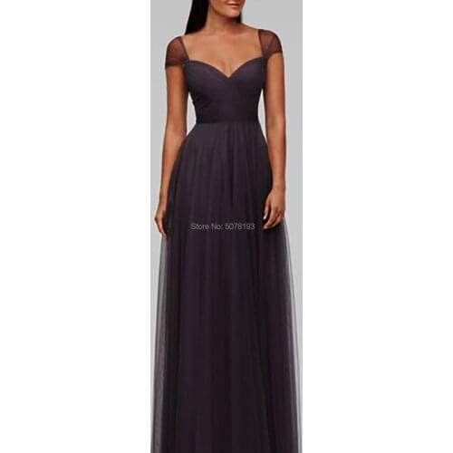 1141 Tin Grey Sweetheart Natural Straight Floor-Length Tulle Formal Gowns Long Evening Prom Dresses Pleats Zipper Free Shipping