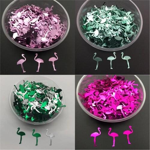 30g 1150pcs 11x20mm Flamingo Shape Loose Sequins Paillettes Crafts Sewing ,Women Kids Diy Garment Accessories Green Silver