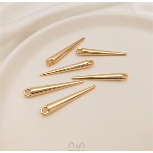 14K Gold Filled Long pepper nail conical willow nail pendant Diy necklace earrings earrings pendant