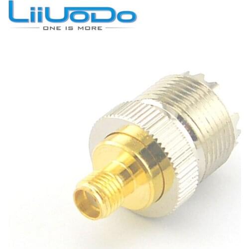 2 Pieces PL259 UHF Female Jack Nickelplated to SMA Jack Female Goldplated Connector Adapter