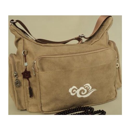 2color Buddhist lay Meditation bag shaolin monk kung fu package nun Faux suede bags brown/camel