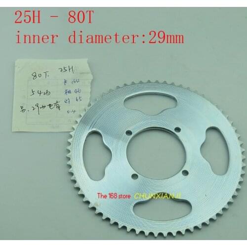 25h 80t 54mm Silver Rear Sprocket fit Pocket Dirt Bike ATV Quad Go Kart Buggy Scooter Minimoto Motorcycle