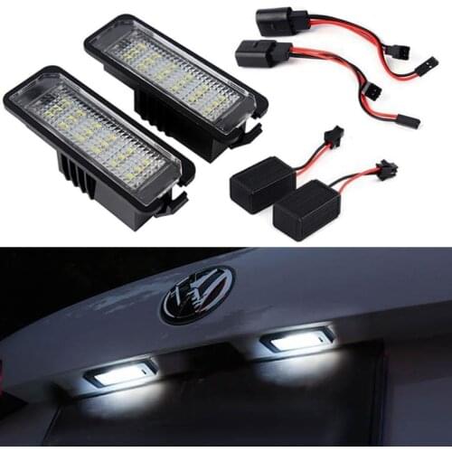 2x led License Plate Light Canbus For Skoda Superb VW Golf 4 5 6 Eos Lupo Beetle Passat CC Scirocco Polo Phaeton SEAT Altea Leon