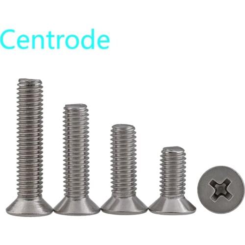 316 Stainless Steel Screw Countersink Screw GB819 Flat Head Cross Slot Screw Extension Bolt M2-M6 30PCS