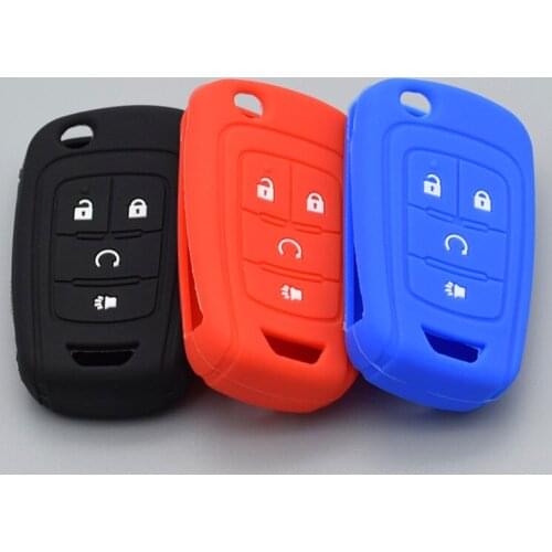10 units Silicone Rubber car key case cover shell set for Chevrolet Camaro Cruze Malibu Trax Lova key 4 remote key