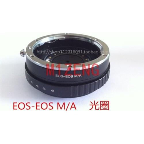Eos-EOSM Adjustable Aperture Adapter Ring for canon eos lens to EOSM EF-M EOSM/M2/M3/m5/m6/M10 Mirrorless Camera